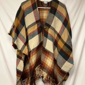 Sonoma buffalo plaid Buttoned Poncho